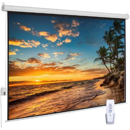 صورة Projector Motorized Screen Wall Mount (240cmx240cm) with Remote