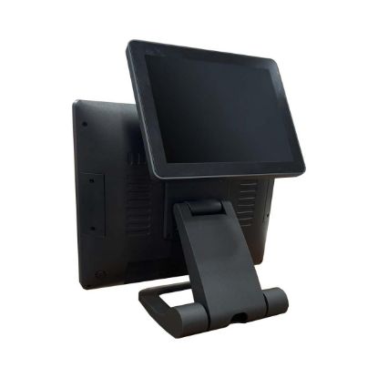 صورة HAING I5/8G/256G 15"+9" Folding Metal POS Point of Sale Terminal Screen