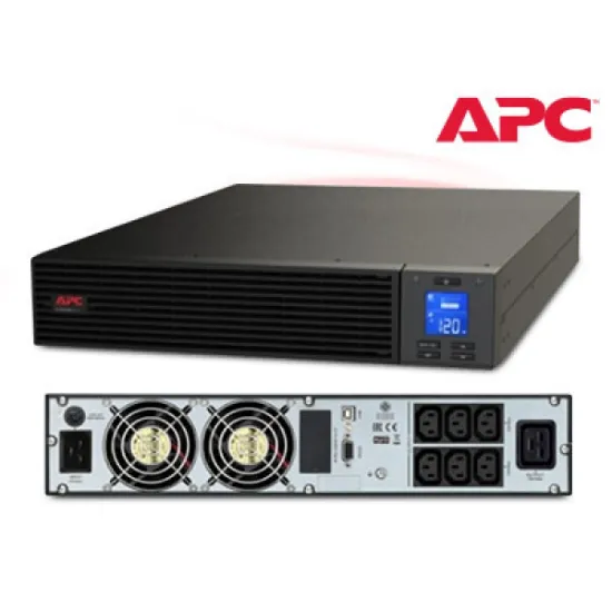 Picture of APC Easy UPS On-Line, 3kVA/2400W, Rackmount 2U, 230V, 6x IEC C13 + 1x IEC C19 outlets, Intelligent Card Slot, LCD, W/O rail kit