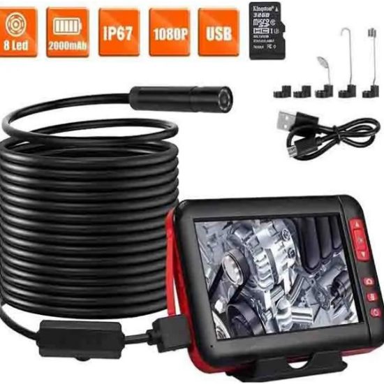 صورة 4.3-Inch LCD Screen IP67 Waterproof Industrial Endoscope 10M Inspection Camera