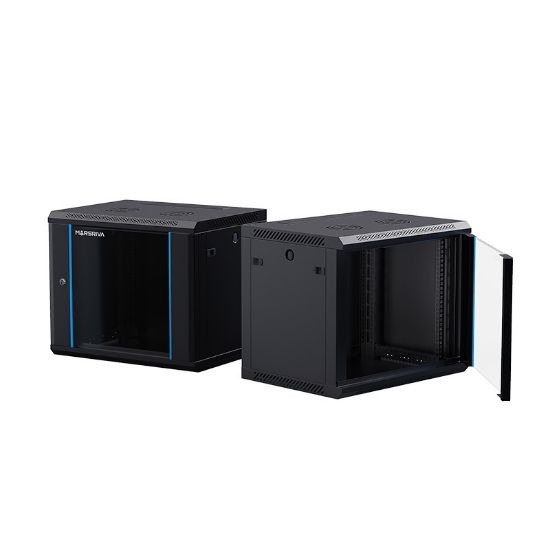 صورة خزانة شبكات جداري Marsriva WS6409 مقاس 600×450 مم بارتفاع 9U مع رف واحد ومروحة واحدة