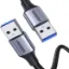 Picture of Ugreen USB 3.0 USB-A Male to USB-A Male Alu Case Braided Cable 0.5m Black