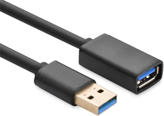 صورة كيبل تمديد USB 3.0 من يوغرين (ذكر إلى أنثى) طول 0.5 متر – أسود
