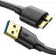 صورة كابل يو جرين USB 3.0 من نوع A ذكر إلى Micro USB 3.0 ذكر بطول 0.5 متر – أسود
