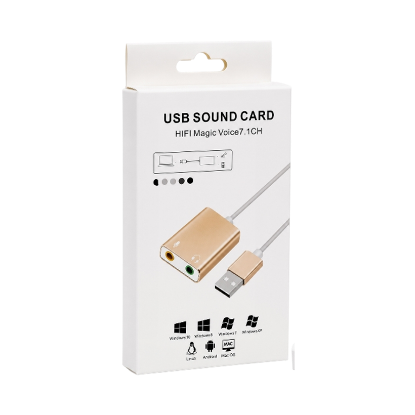 صورة بطاقة صوت USB 2.0 هاي فاي ماجيك 7.1 قناة (2CH) – ذهبي