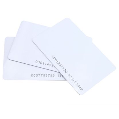 صورة بطاقة RFID 125KHz بيضاء رفيعة Proximity مع رقم UID مطبوع 18 رقم