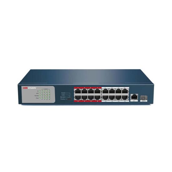 صورة HIKVISION DS-3E0318P-E/M 16Port Fast Ethernet Unmanaged POE Switch - Network Switch