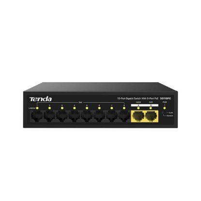 صورة TENDA SG110PC 10-Port Gigabit Lite PoE Switch with 8-Port PoE - Network Switch
