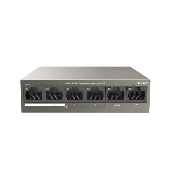 Picture of TENDA TEF1106P-4-63W 6-Port 10/100M Desktop Switch with 4-Port PoE - Network Switch