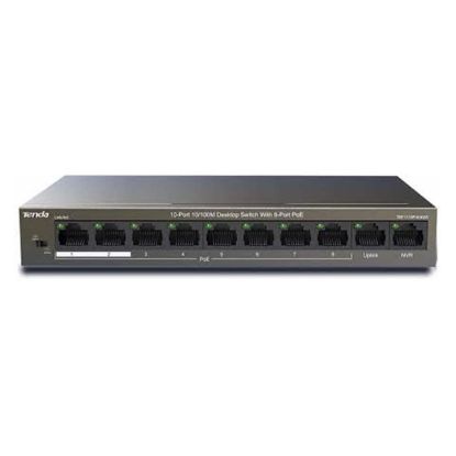 صورة TENDA TEF1110P-8-63W 10-Port 10/100M Desktop Switch with 8-Port PoE - Network Switch