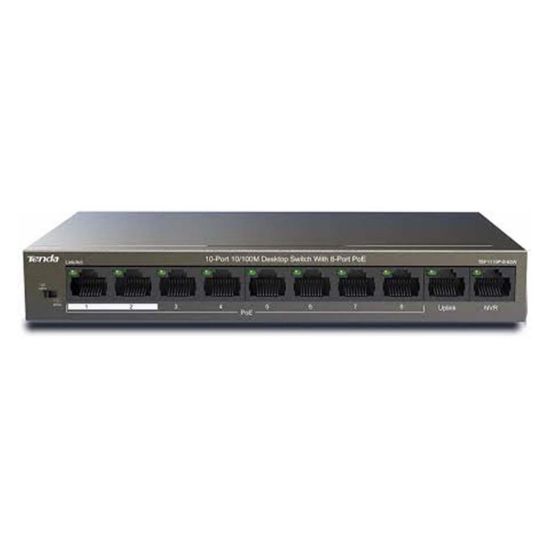 Picture of TENDA TEF1110P-8-63W 10-Port 10/100M Desktop Switch with 8-Port PoE - Network Switch