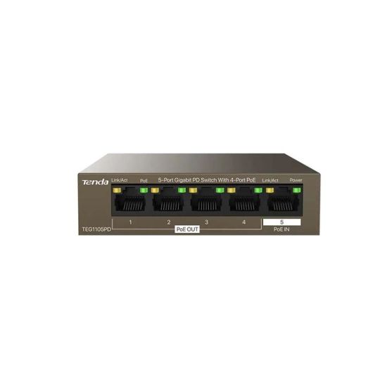 Picture of TENDA TEG1105PD 5-Port Gigabit PD Switch With 4-Port PoE - Network Switch