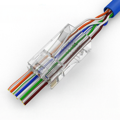 صورة EXTMP-UC6-5101 EXTREME TECH CAT6 UTP MODULAR PLUG （HOLE/3U) - Network Accessories