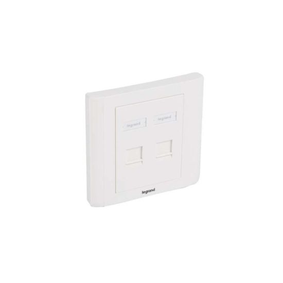 Picture of LEGRAND Straight faceplate 2 ports for keystone RJ45 connector ( 632795 ) - Network Accessories