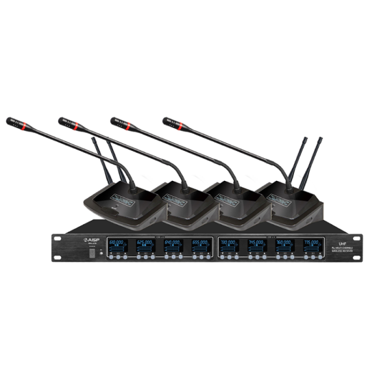 صورة AISP WM-6218 8 Channel UHF Wireless Conference Microphone