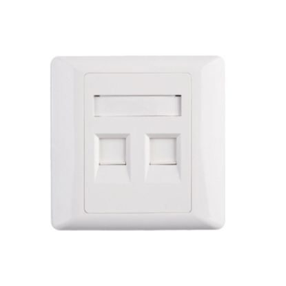 Picture of FACE-RJ-2P 2 Port RJ45 Cat5e Face Plate Wall Socket