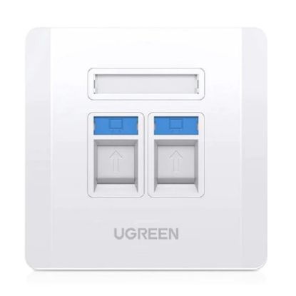 صورة 80182 UGREEN NW144 Dual Port Wall Plate 1 PCs/Bag