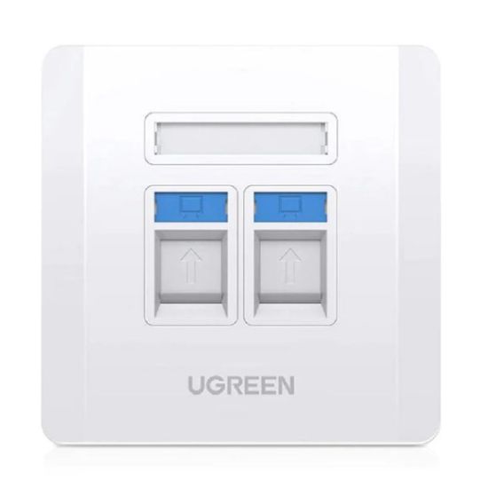 صورة 80182 UGREEN NW144 Dual Port Wall Plate 1 PCs/Bag