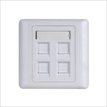 Picture of FACE-RJ-4P 4 Port RJ45 Cat5e Face Plate Wall Socket