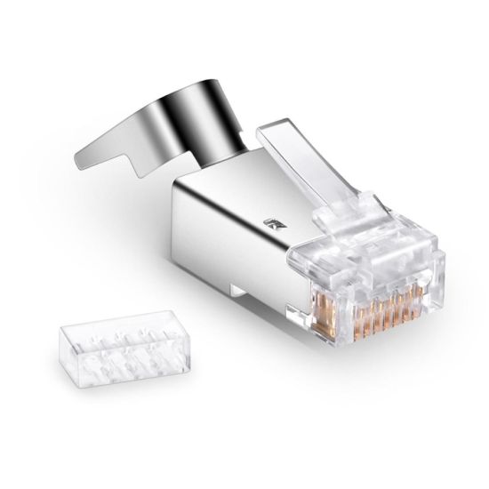 صورة RJ-45-CAT7-100-BOX Cat7 FTP RJ45 Modular Plugs 2-Piece Connectors 1 Pcs
