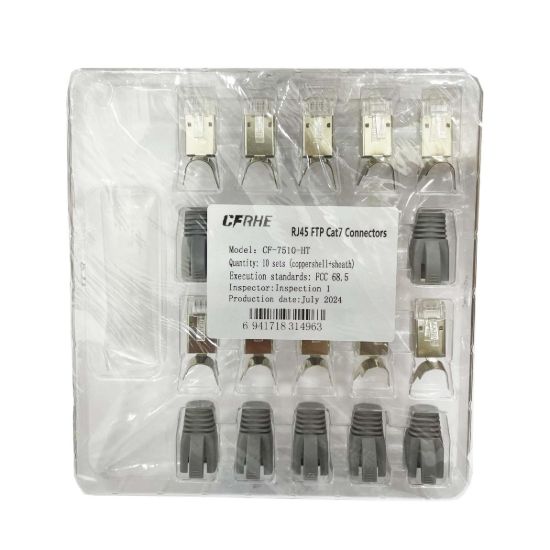 صورة RJ-45-CAT7-CF7510-HT CFRHE CF-7510-HT RJ45 FTP Cat7 Connectors 10 Pack