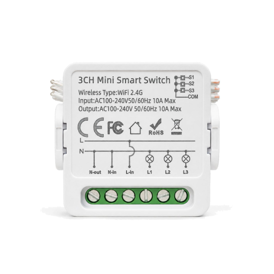 Picture of GY-WHD09-3CH 3CH Tuya Wifi Mini Smart Relay Switch