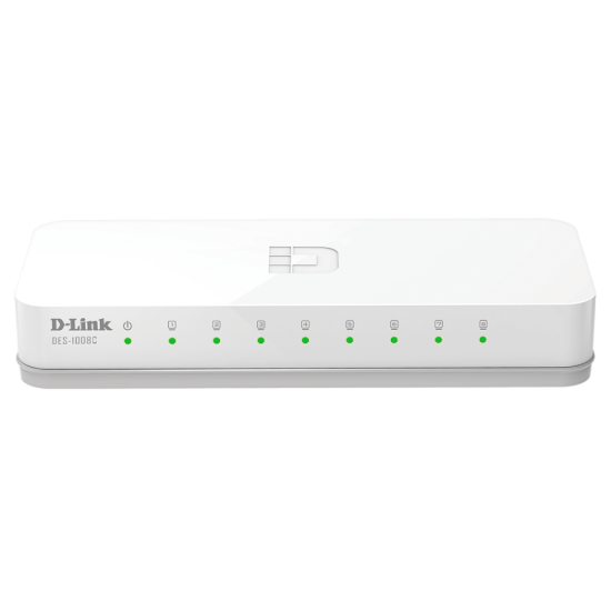 Picture of DES-1008C/B D-Link DES-1008C 8-Port 10/100 Mbps Unmanaged Switch EU plug