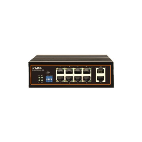 Picture of D-Link DGS-F1008P-2S 8 Port Unmanaged Industrial Gigabit PoE Switch