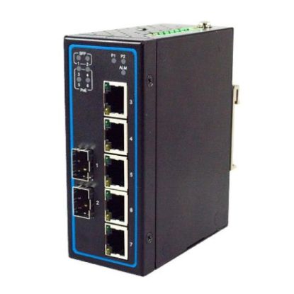 Picture of D-Link DGS-F1000-4P1T2S 5 Port Gigabit (4x PoE ports) 2x SFP industrial unmanaged Switch