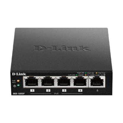 صورة D-Link DGS‑1005P 5-Port Desktop Gigabit PoE Switch