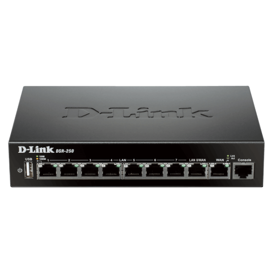 Picture of D-Link DSR-250 8-Port Gigabit VPN Router