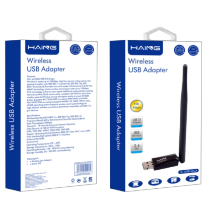 صورة HAING HI-1600-WUA USB Wireless Network/LAN Dongle Adapter 150 Mbps
