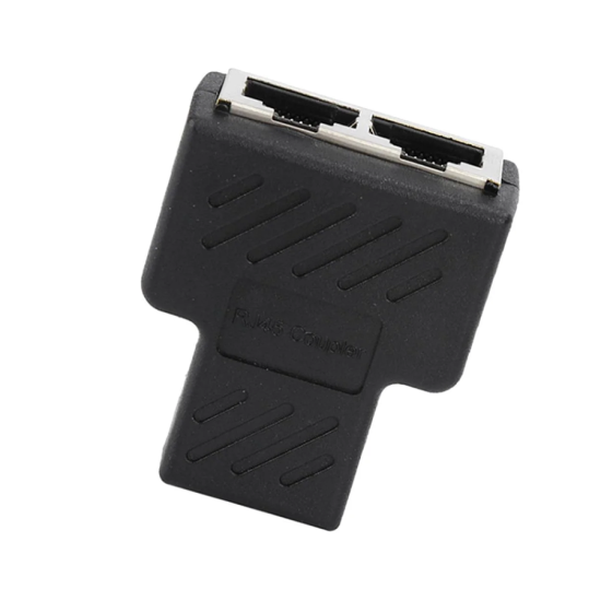 Picture of Extreme Tech Splitter 2-Way Adapter Ethernet Extender Connector Divider Plug Black