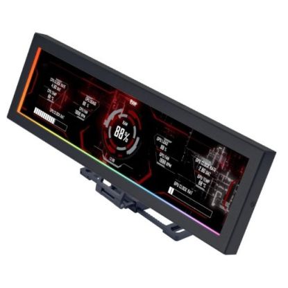 صورة شاشة Lian Li Universal مقاس 8.8 بوصة IPS LCD – دقة 1920 × 480، أسود، شاشة ثانوية للكمبيوتر