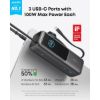 صورة Anker Power Bank 25K 165W – باور بانك 25,000mAh مع كابلات مدمجة قابلة للسحب – أسود
