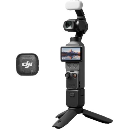 صورة DJI Osmo Pocket 4 Creator Combo Action Camera, 1" CMOS Sensor, 4K 240fps Video, 3 Axis Stabilized, 107GB Storage, ActiveTrack, 7 Smart Tracking, 10Bit D Log Color, Black