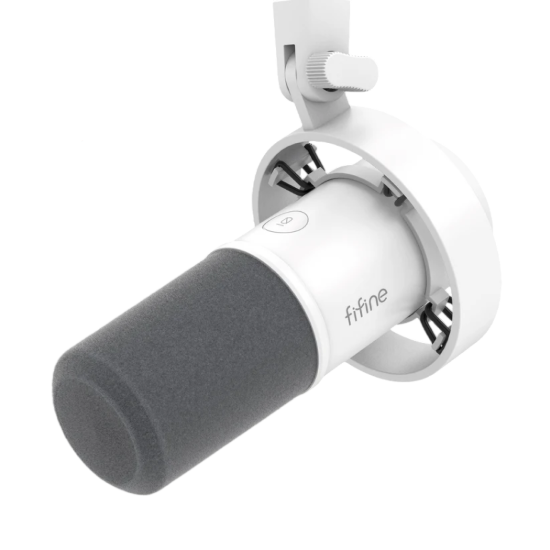 صورة FIFINE K688 USB/XLR Dynamic Mic with Shock Mount, Touch-Mute, Headphone Jack, I/O Controls for Podcasting - Black
