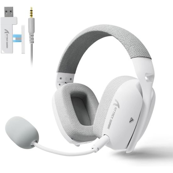Picture of ATTACK SHARK L80PRO Tri-Mode Wireless Gaming Headset Lightseed Dual Mic - White