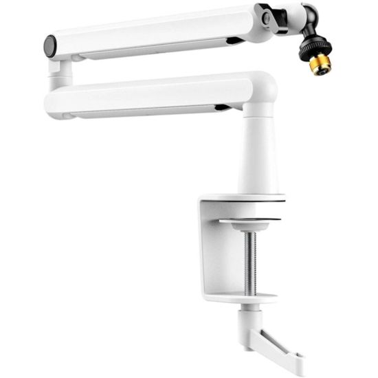صورة Fifine BM88W Low-Profile Microphone Boom Arm Stand with Cable Channels - White