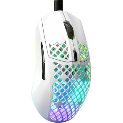 صورة SteelSeries Aerox 3 Wired Ultra-Lightweight Gaming Mouse 8500 DPI IP54 - Snow