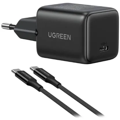 صورة UGREEN Nexode X513 30W GaN II USB-C Fast Charger + 1M USB-C Cable Set - Black