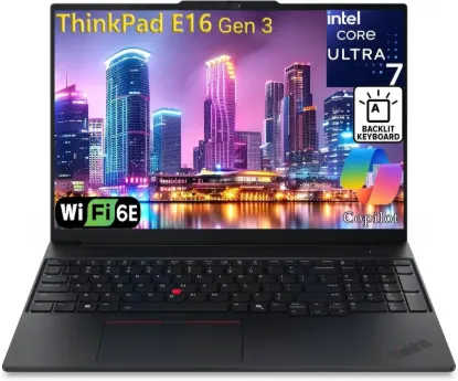 Picture of Lenovo ThinkPad E16 Gen 3 Ai Business Laptop - Intel Core Ultra 7 255H 16-Core - Integrated Intel Arc Graphics - 16-inch WUXGA IPS FHD+