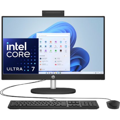 Picture of HP All-in-One AIO 24-cr1035ne PC - Intel Core Ultra 7 155U (up to 4.8GHz), 8GB DDR5, 512GB SSD, 23.8" FHD IPS Non-Touch Display, Jet Black