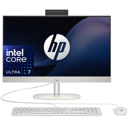Picture of HP All-in-One AIO 24-cr1032ne PC - Intel Core Ultra 7 155U (up to 4.8GHz), 8GB DDR5, 512GB SSD, 23.8" FHD IPS Non-Touch Display, Shell White