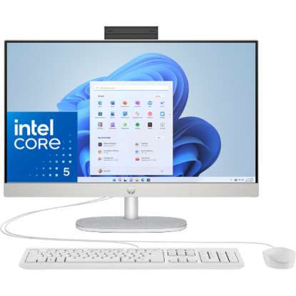 Picture of HP All-in-One 24-cr1044ne AIO PC - Intel Core Ultra 5 125U (12 Cores), 8GB DDR5, 512GB SSD, 24" FHD IPS Display, Wi-Fi 6 + BT 5.3, with Keyboard & Mouse, Shell White