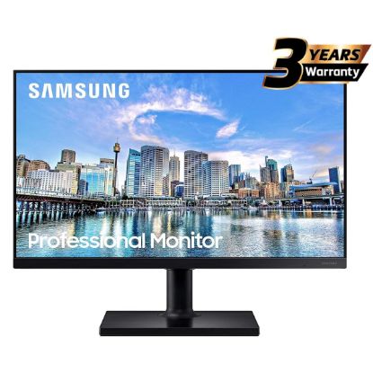 صورة شاشة سامسونج T450 مسطحة مقاس 24 بوصة - FHD IPS، 75Hz، 5ms (GTG)، AMD FreeSync، حواف رفيعة، حامل قابل للتعديل