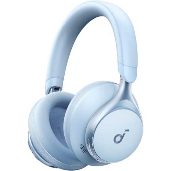 صورة سماعات Soundcore by Anker Space One بخاصية إلغاء الضوضاء النشط - تقليل ضوضاء الصوت أقوى بمرتين، عمر بطارية 40 ساعة مع تفعيل ANC، تحكم عبر التطبيق، صوت لاسلكي عالي الدقة LDAC، بلوتوث 5.3، لون أزرق سماوي