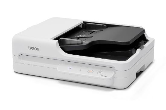 صورة ماسح مستندات Epson DS-1730 مسطح ملون بوجهين - A4، وحدة تغذية أوراق تلقائية بسعة 60 ورقة، سرعة مسح 30 صفحة/دقيقة، مسح مزدوج الوجه 60 صورة/دقيقة، دعم OCR