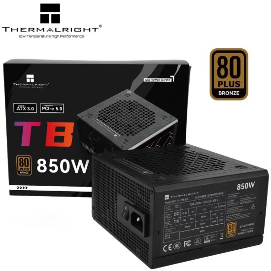 صورة مزود طاقة Thermalright TB-850 برونز بقدرة 850W بكابل ثابت بشهادة 80 Plus Bronze - ATX 3.1 (PCIe 5.1)، مروحة ذكية