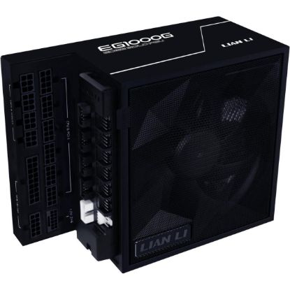 Picture of Lian Li Edge EG1000G 1000W Gold (Black) ATX 3.1 PCIe 5.1 (12V-2x6) 80 Plus Gold Full Modular Power Supply - Braided-Sleeved Cables, Detachable USB Hub w/ 4 Internal USB 2.0 Headers & 6 PWM Headers